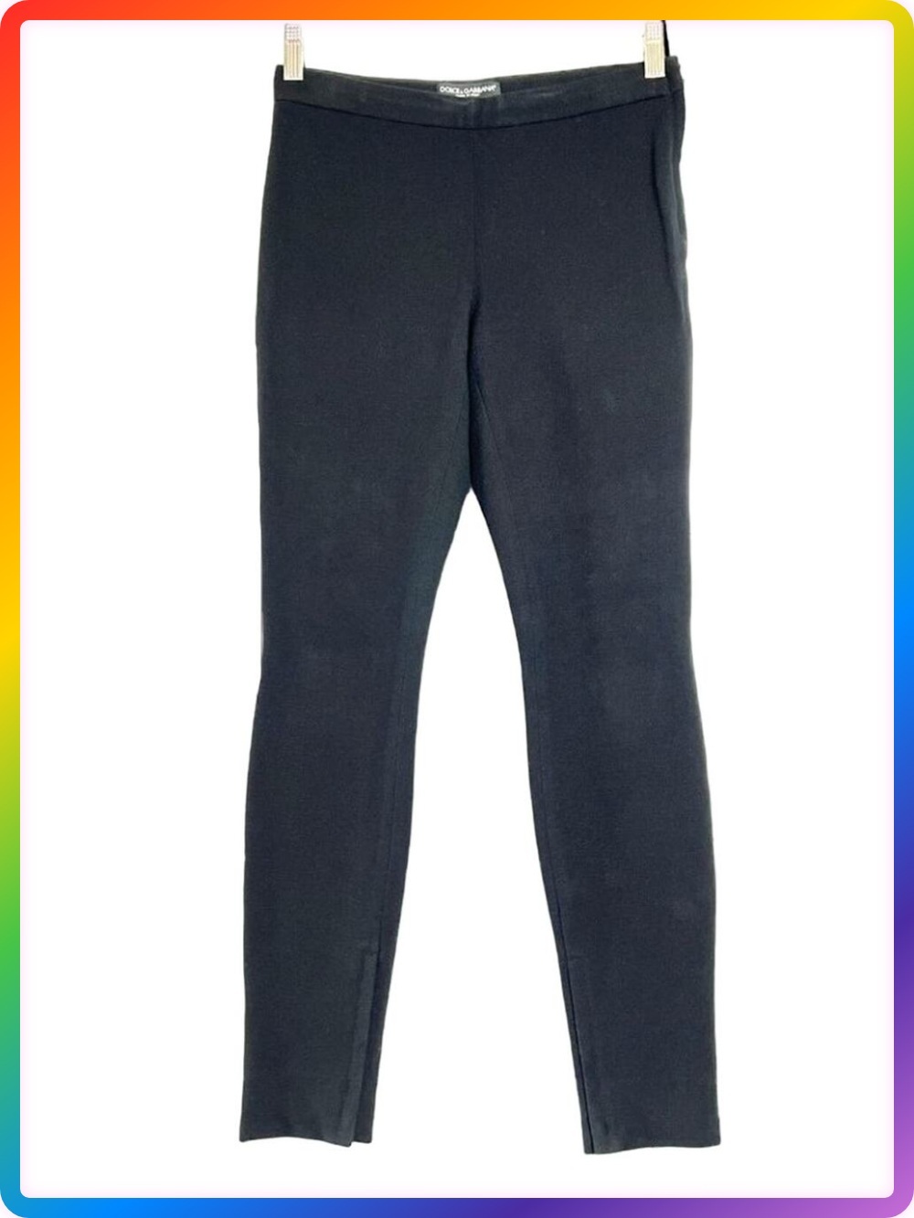Dolce & Gabbana Stretch Viscose Ankle Zip Skinny Pant SIZE 27 Black Italy